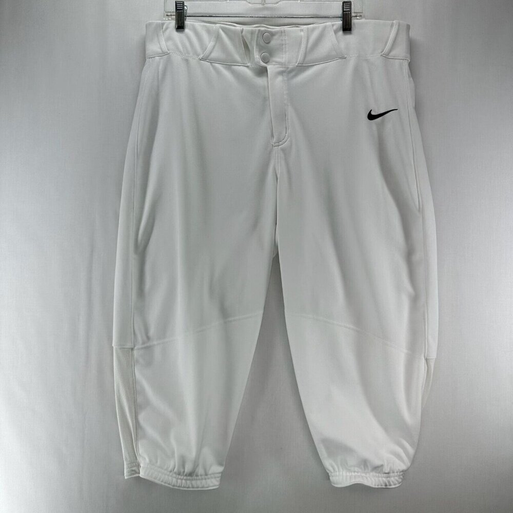 Nike Team Engineered Baseball Pants Mens Sz XL Jogger Tapered Swoosh Logo White